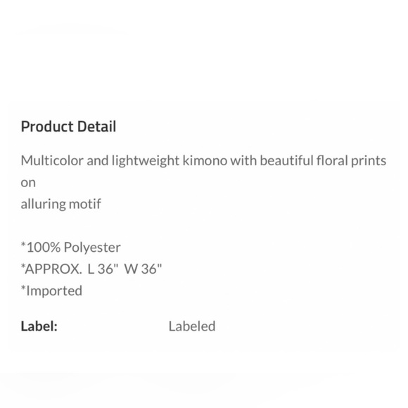 💼 Floral Lightweight Kimono ~  OSFM - Picture 6 of 11